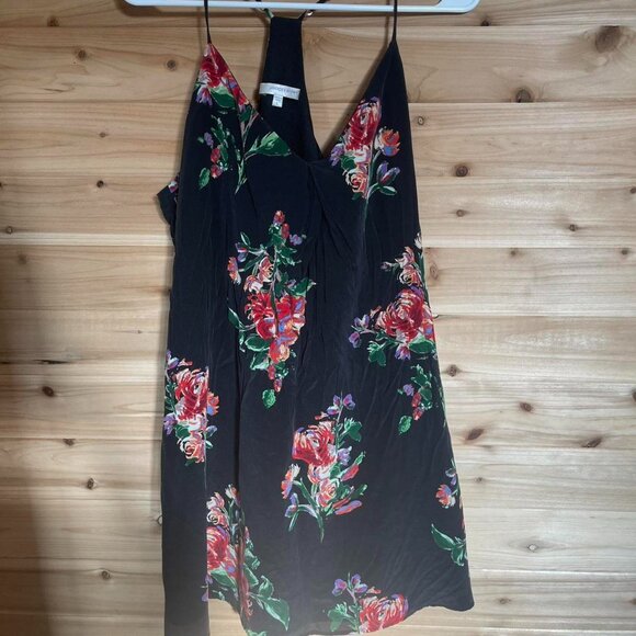 Lavender Mini Black Floral Dress - Picture 1 of 3